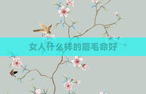 女人什么样的眉毛命好