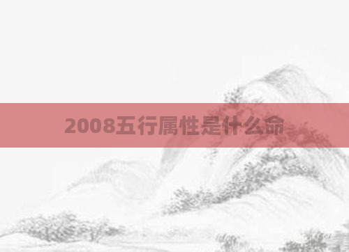 2008五行属性是什么命