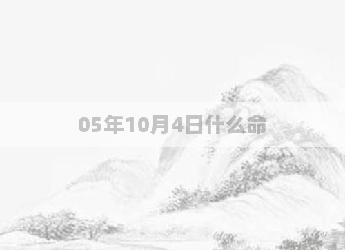 05年10月4日什么命
