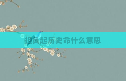 担负起历史命什么意思