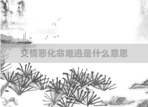 交情恶化命难逃是什么意思