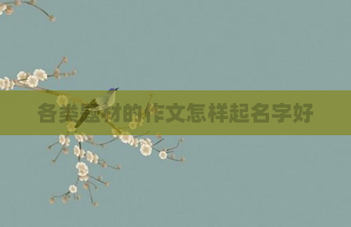 各类题材的作文怎样起名字好