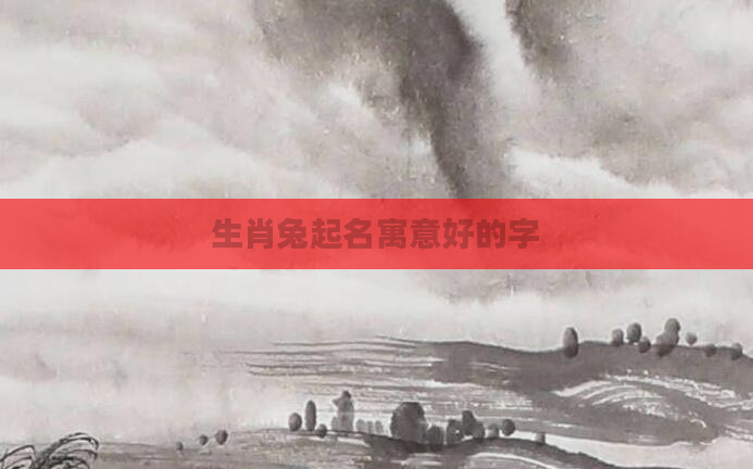 生肖兔起名寓意好的字