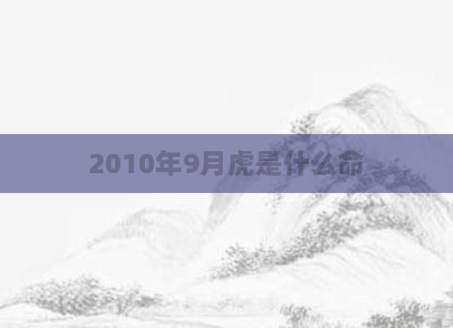 2010年9月虎是什么命