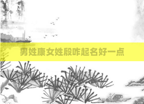 男姓康女姓殷咋起名好一点