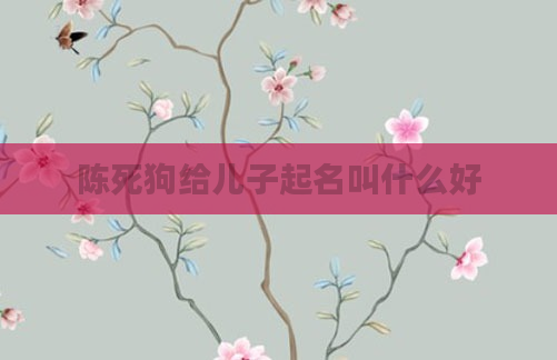 陈死狗给儿子起名叫什么好