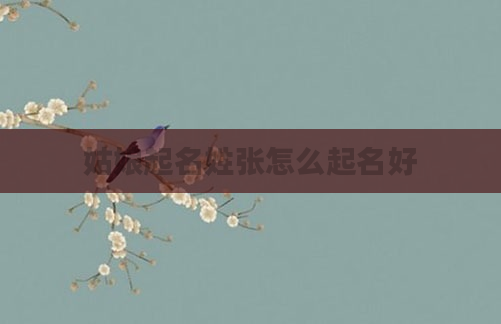 姑娘起名姓张怎么起名好