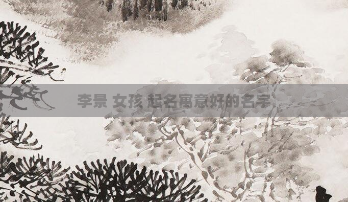 李景 女孩 起名寓意好的名字