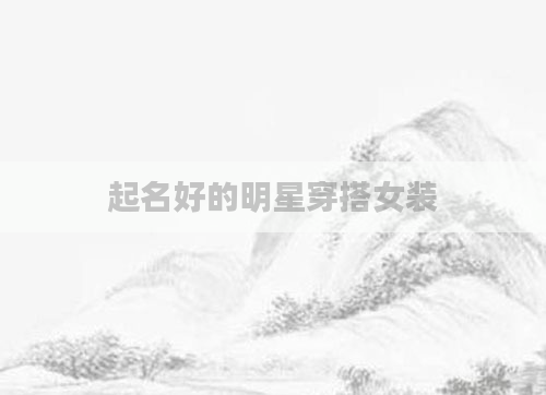 起名好的明星穿搭女装