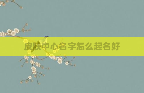 皮肤中心名字怎么起名好