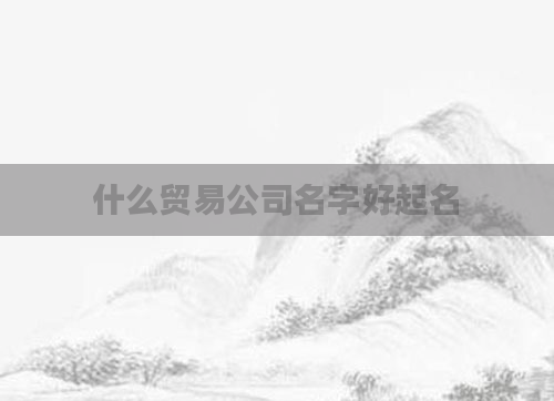 什么贸易公司名字好起名