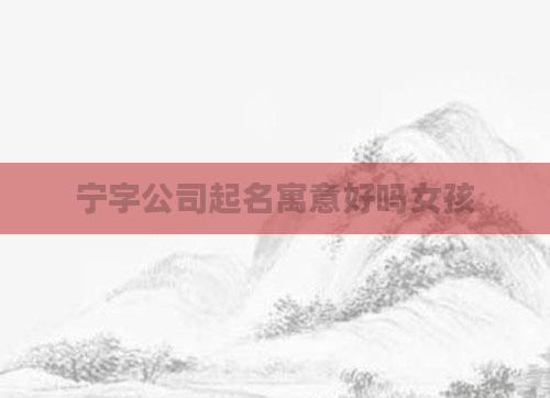 宁字公司起名寓意好吗女孩