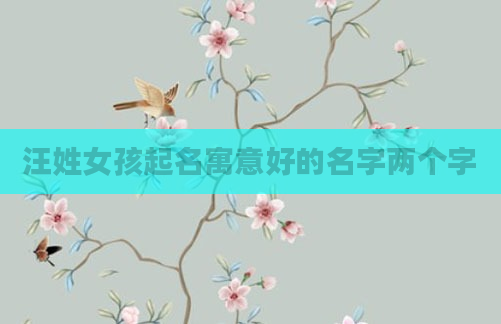 汪姓女孩起名寓意好的名字两个字