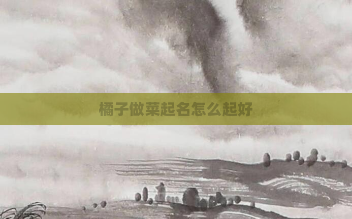 橘子做菜起名怎么起好