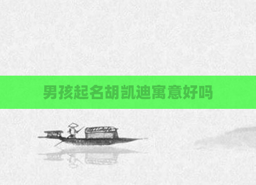 男孩起名胡凯迪寓意好吗