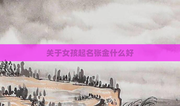 关于女孩起名张金什么好