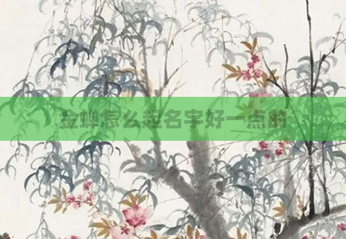 金蝉怎么起名字好一点的