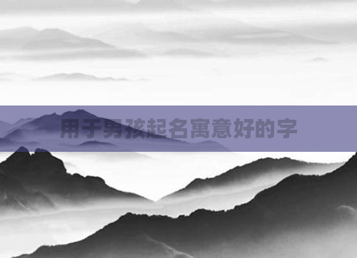 用于男孩起名寓意好的字