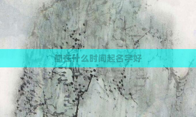 都在什么时间起名字好