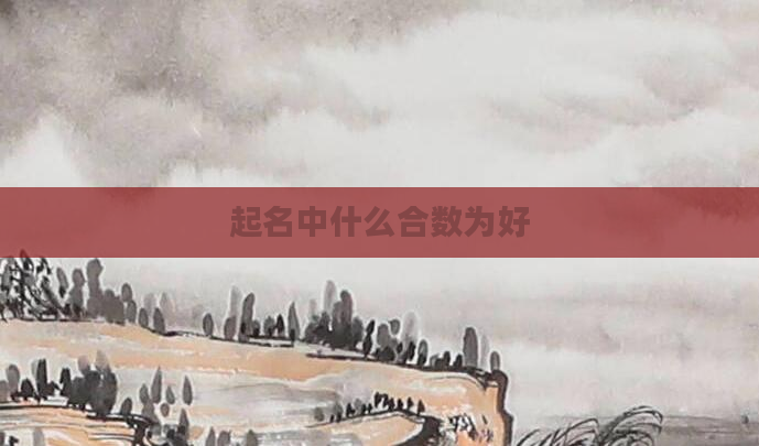 起名中什么合数为好