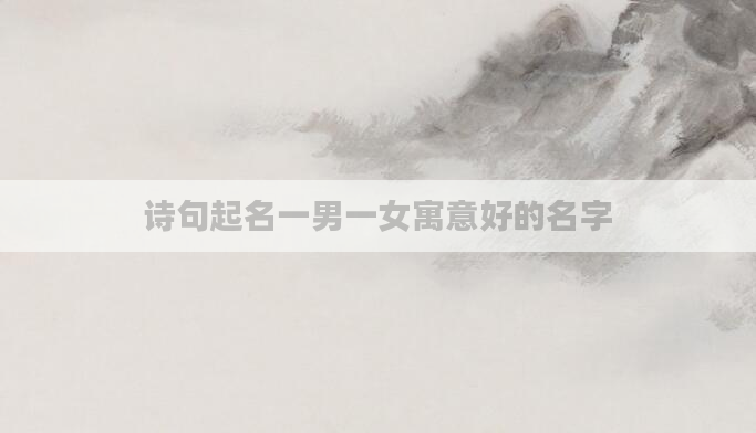 诗句起名一男一女寓意好的名字