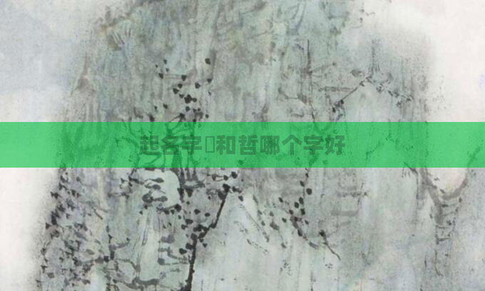 起名字喆和哲哪个字好