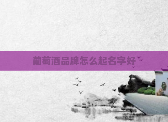 葡萄酒品牌怎么起名字好
