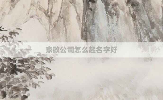 家政公司怎么起名字好