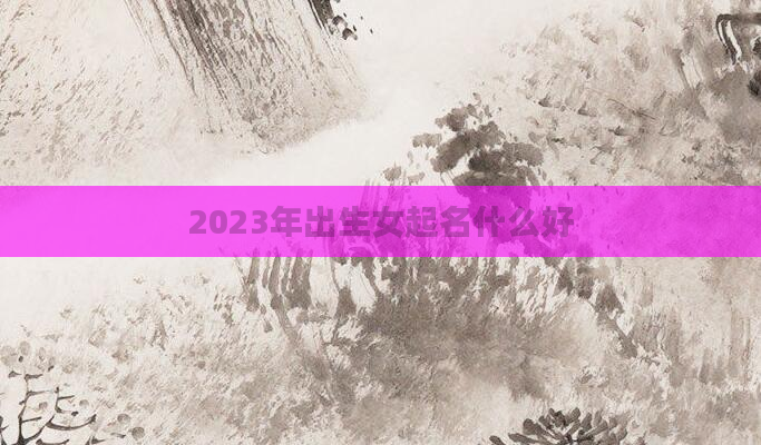 2023年出生女起名什么好