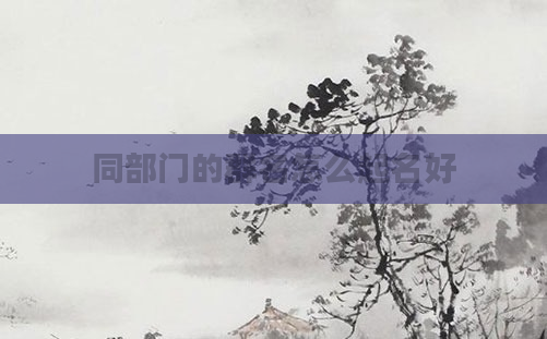 同部门的群名怎么起名好