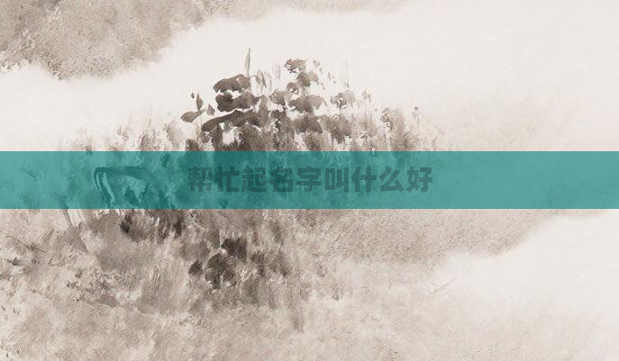 帮忙起名字叫什么好