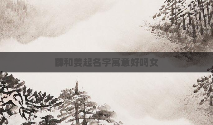 薛和姜起名字寓意好吗女