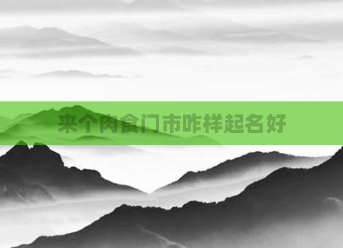 来个肉食门市咋样起名好