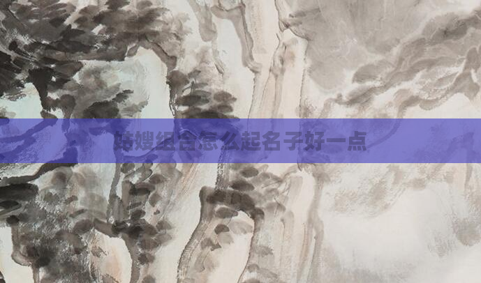 姑嫂组合怎么起名子好一点