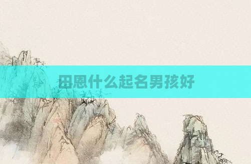 田恩什么起名男孩好
