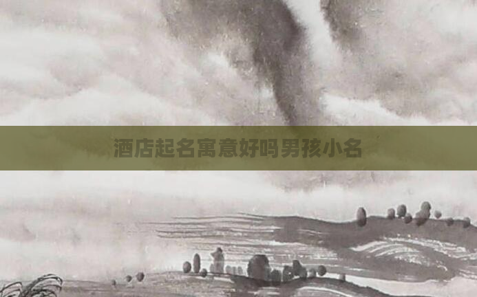 酒店起名寓意好吗男孩小名