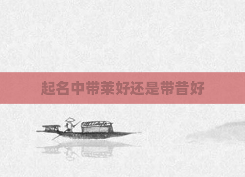 起名中带莱好还是带昔好