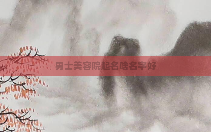 男士美容院起名啥名字好