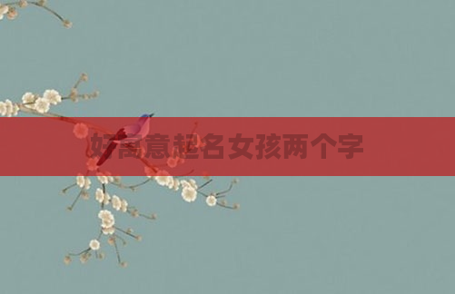 好寓意起名女孩两个字
