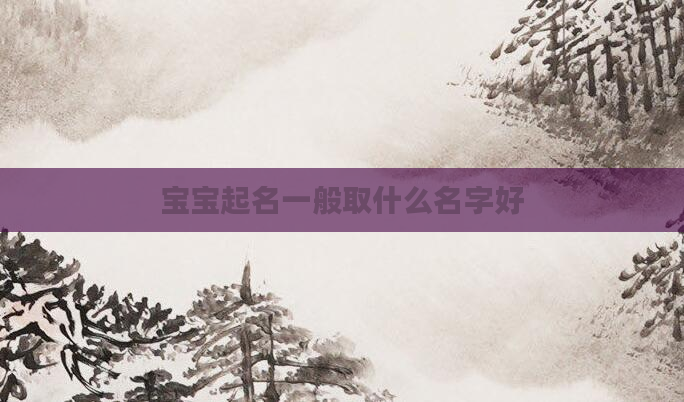 宝宝起名一般取什么名字好