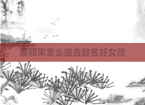 翟和宋怎么组合起名好女孩