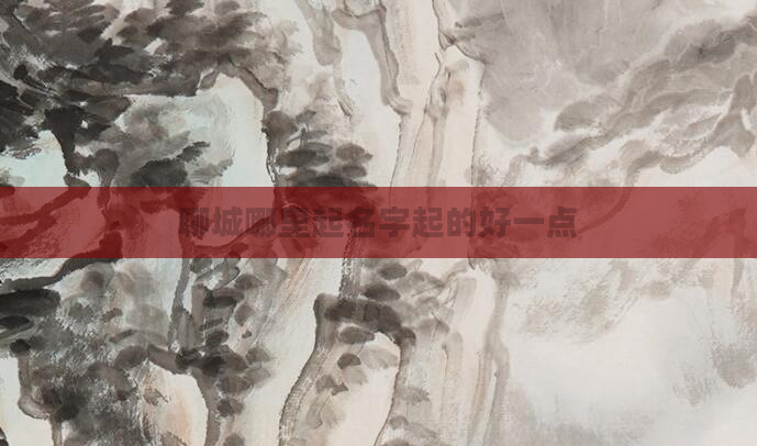 聊城哪里起名字起的好一点