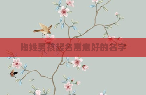 陶姓男孩起名寓意好的名字