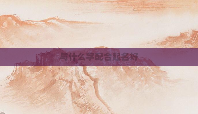 与什么字配合起名好