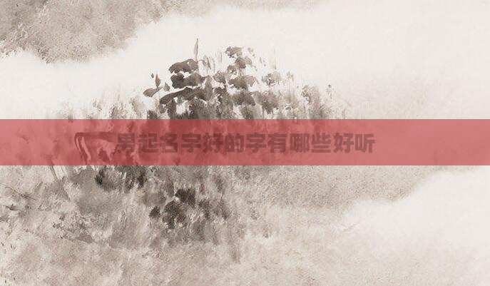 男起名字好的字有哪些好听