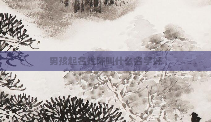 男孩起名姓陈叫什么名字好