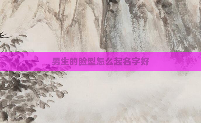 男生的脸型怎么起名字好