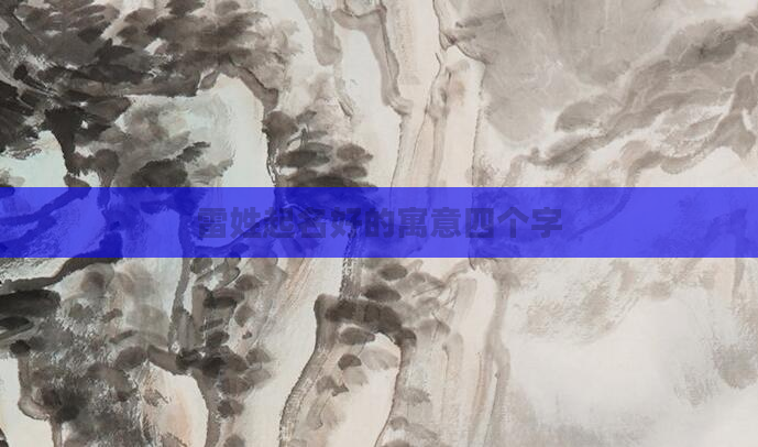 雷姓起名好的寓意四个字