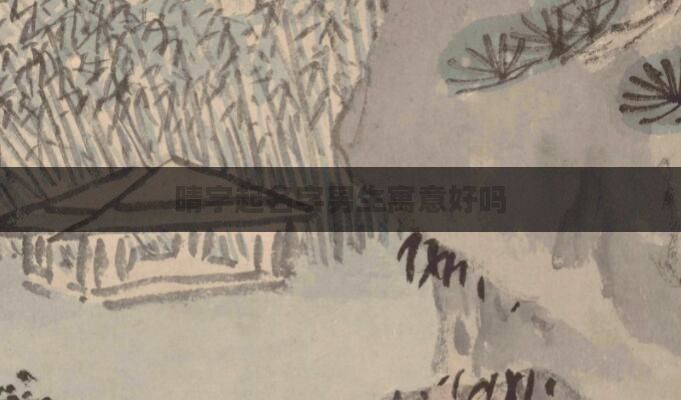晴字起名字男生寓意好吗