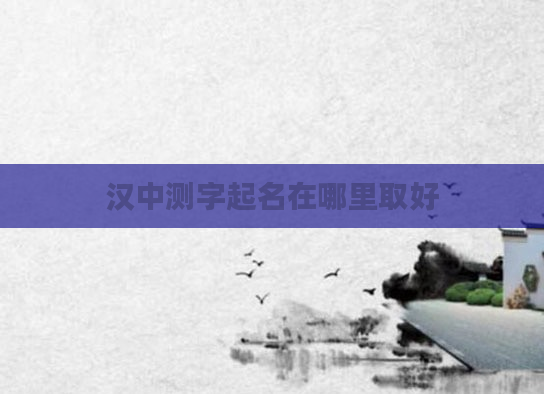 汉中测字起名在哪里取好
